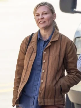 Civil War Kirsten Dunst Brown Jacket Side