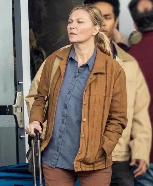 Civil War Kirsten Dunst Brown Jacket