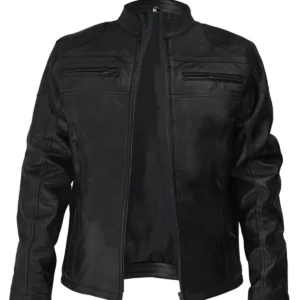 Classic Black Leather Motorcycle Jacket