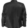Classic Black Leather Motorcycle Jacket Back