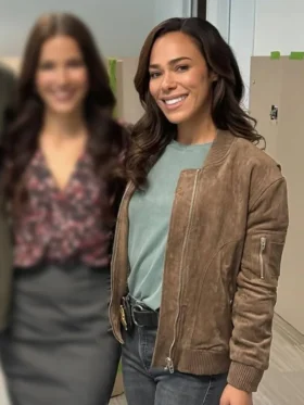 Countdown 2025 Jessica Camacho Brown Bomber Jacket