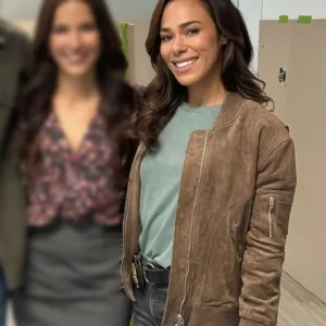 Countdown 2025 Jessica Camacho Brown Bomber Jacket