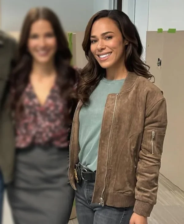 Countdown 2025 Jessica Camacho Brown Bomber Jacket