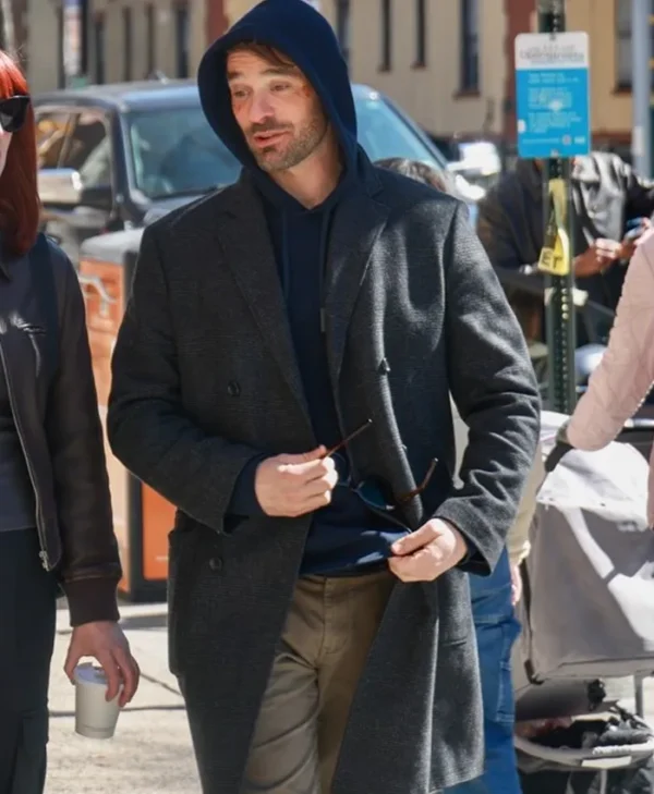 Daredevil Born Again Charlie Cox Grey Coat Front
