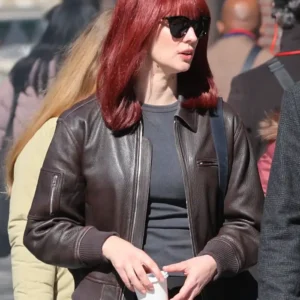 Daredevil Born Again Deborah Ann Woll Bomber Leather Jacket Side