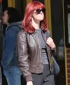 Daredevil Born Again Deborah Ann Woll Bomber Leather Jacket Back
