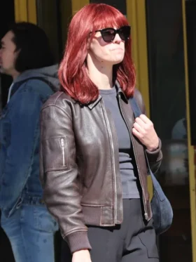Daredevil Born Again Deborah Ann Woll Bomber Leather Jacket Back