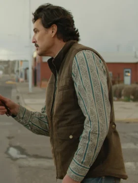 Eddington 2025 Pedro Pascal Brown Vest