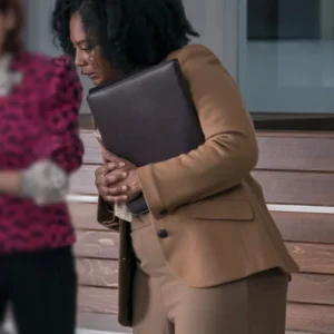 Elsbeth S02 April Matthis Brown Blazer