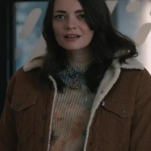 Elsbeth S02 Mandy Grey Cropped Brow Corduroy Jacket