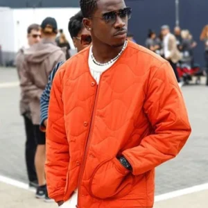 F1 2025 Damson Idris Orange Quilted Jacket