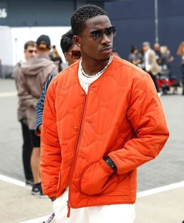 F1 2025 Damson Idris Orange Quilted Jacket