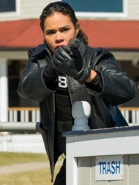 FBI Most Wanted S06 Roxy Sternberg Black Leather Jacket Side