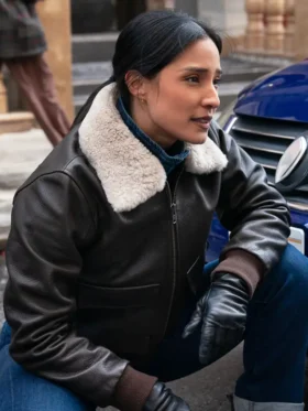 FBI S07 Dani Rhodes Leather Bomber Jacket Side