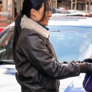 FBI S07 Dani Rhodes Shearling Leather Bomber Jacket