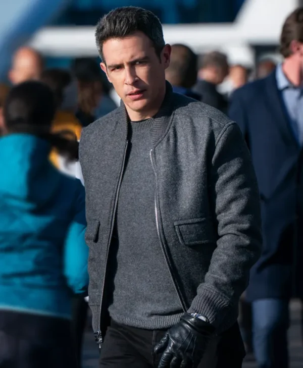 FBI S07 John Boyd Grey Bomber Wool Jacket