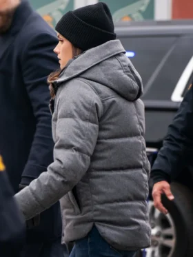 FBI S07 Maggie Bell Grey Puffer Jacket