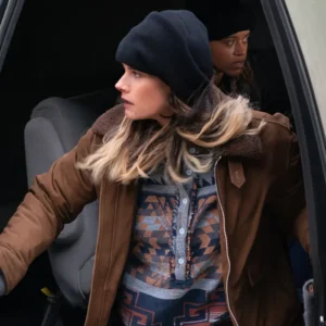 FBI S07 Maggie Bell Suede Leather Jacket Side