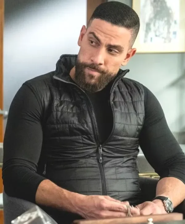 FBI S07 Zeeko Zaki Puffer Vest Side