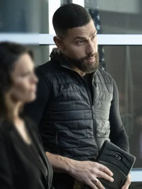 FBI S07 Zeeko Zaki Black Puffer Vest