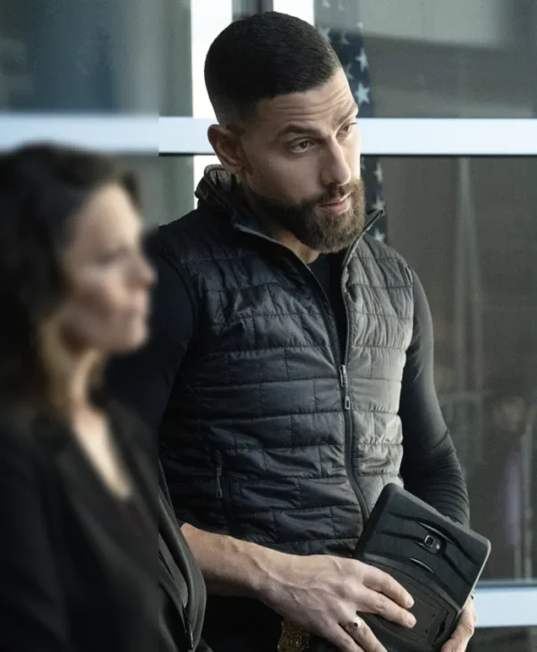 FBI S07 Zeeko Zaki Black Puffer Vest