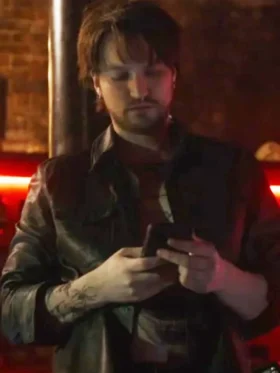 Final Destination Bloodlines 2025 Richard Harmon Black Leather Jacket