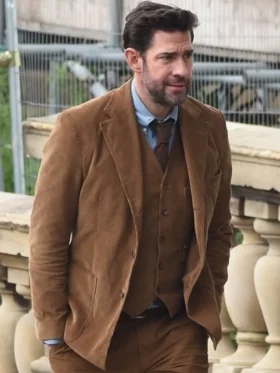 Fountain of Youth 2025 John Krasinski Brown Blazer Side