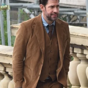 Fountain of Youth 2025 John Krasinski Brown Blazer Side