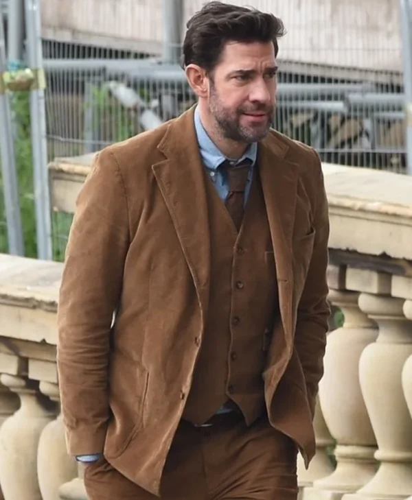 Fountain of Youth 2025 John Krasinski Brown Blazer Side