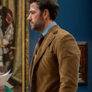 Fountain of Youth 2025 John Krasinski Brown Corduroy Blazer