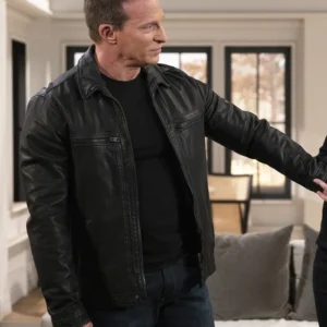 General Hospital 2025 Steve Burton Black Leather Jacket