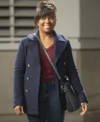 Grey's Anatomy S21 Alexis Floyd Blue Coat Side