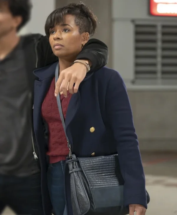 Grey's Anatomy S21 Alexis Floyd Blue Wool Coat