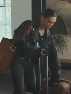 I, Jack Wright S01 Sabrina Bartlett Black Leather Jacket Front