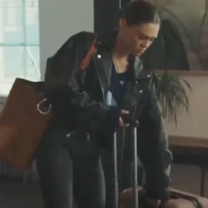 I, Jack Wright S01 Sabrina Bartlett Black Leather Jacket Front