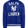 Los Angeles Dodgers blue leather jacket back