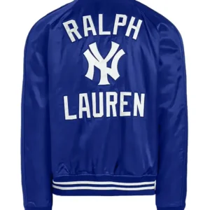 Los Angeles Dodgers blue leather jacket back