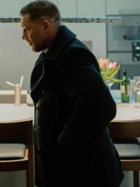 MobLand S01 Tom Hardy Black Wool Coat Side