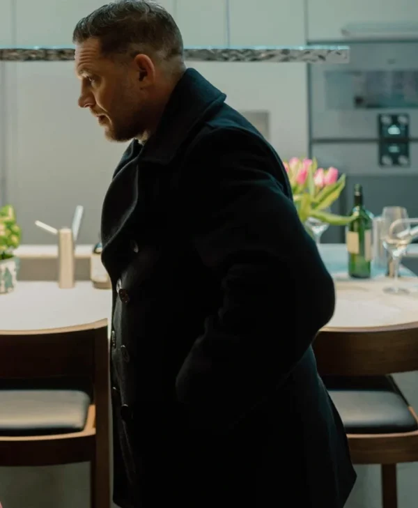 MobLand S01 Tom Hardy Black Wool Coat Side