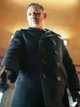 MobLand S01 Tom Hardy Black Wool Coat