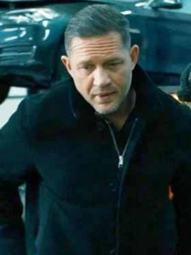 MobLand S01 Tom Hardy Black Wool Jacket Front