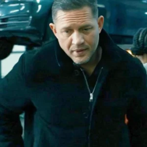 MobLand S01 Tom Hardy Black Wool Jacket Front