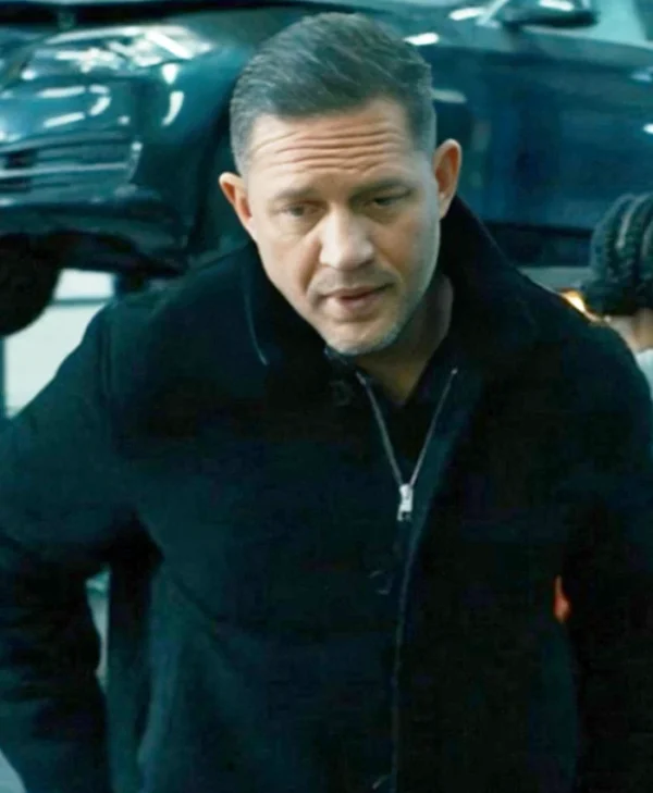 MobLand S01 Tom Hardy Black Wool Jacket Front