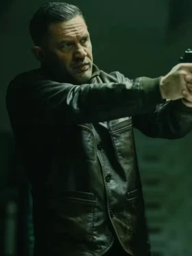 MobLand S01 Tom Hardy Bomber Leather Jacket Side