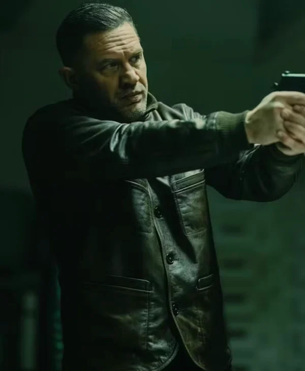 MobLand S01 Tom Hardy Bomber Leather Jacket Side