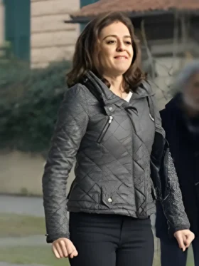 My Family S01 Vanessa Scalera Grey Quilted Jacket
