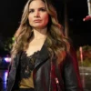 NCIS S22 Katrina Law Black Biker Leather Jacket