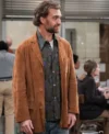 Night Court S03 George Basil Brow Suede Leather Coat