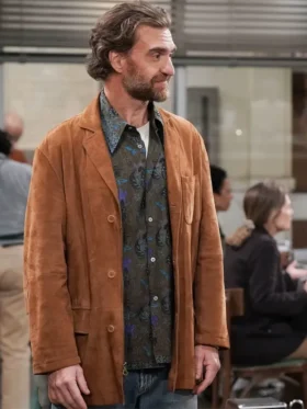 Night Court S03 George Basil Brow Suede Leather Coat