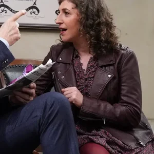 Night Court S03 Mayim Bialik Leather Jacket Side